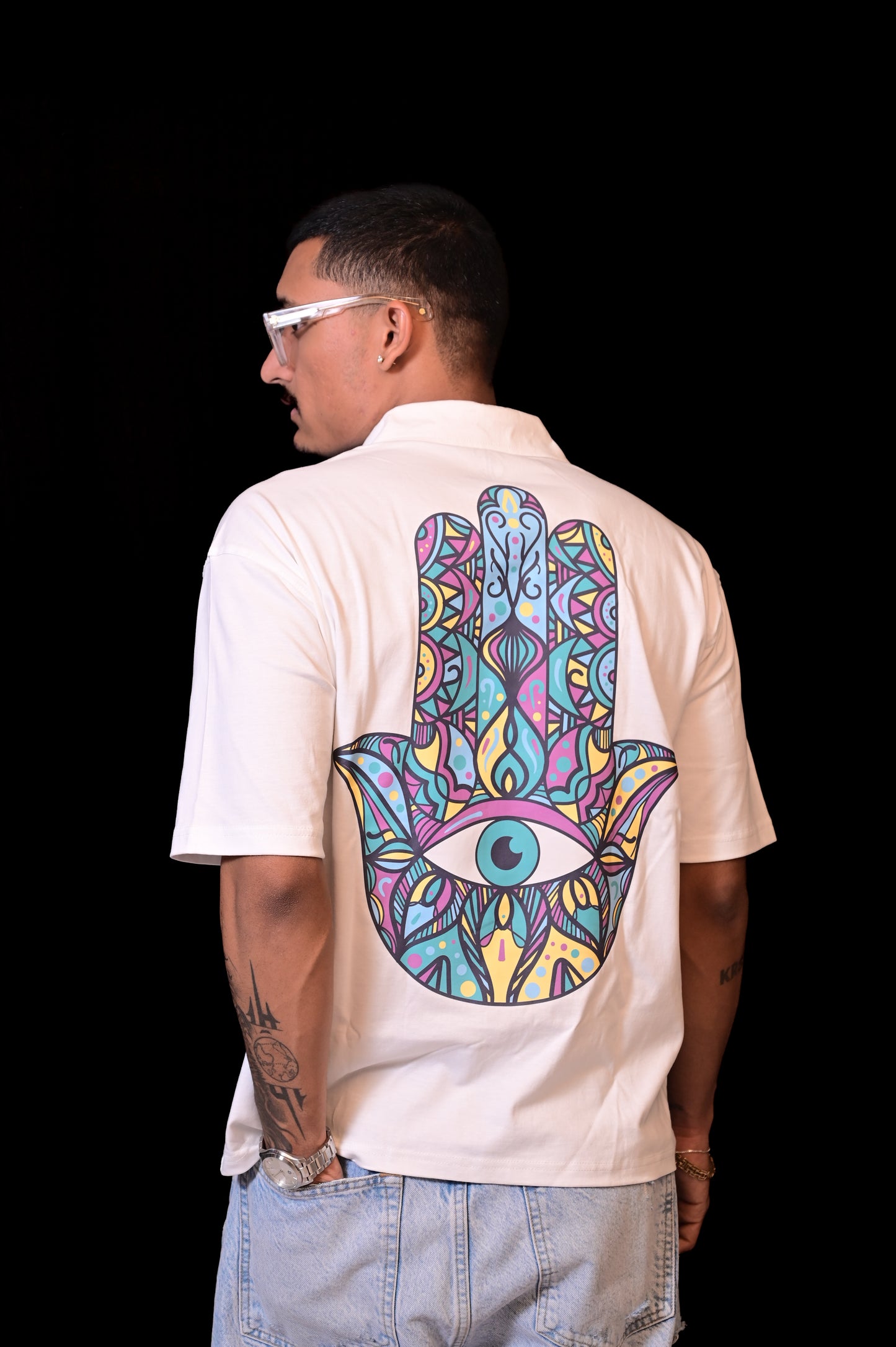 COTTON SHIRT | EVIL-EYE HAMSA HAND