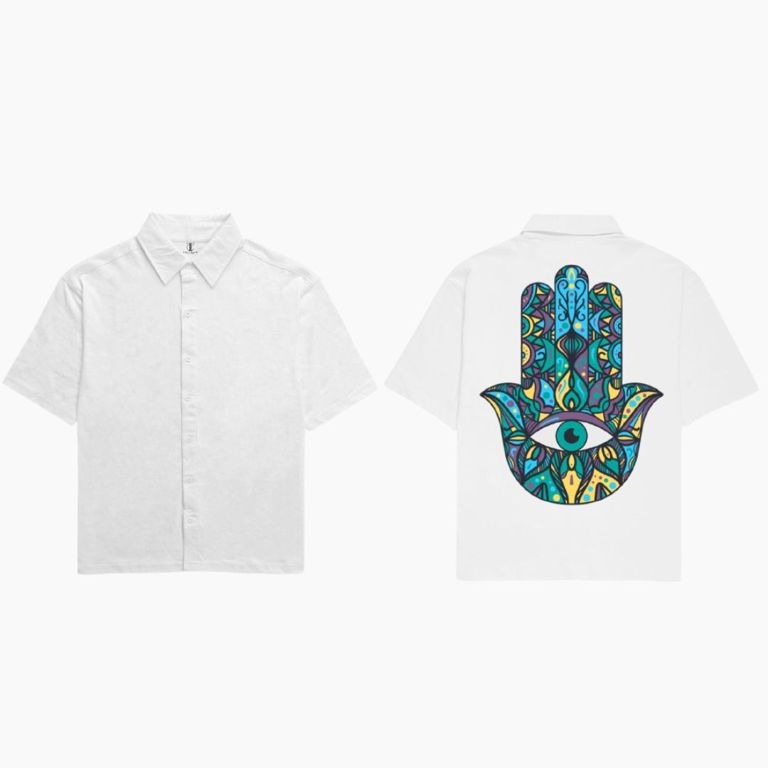 COTTON SHIRT | EVIL-EYE HAMSA HAND